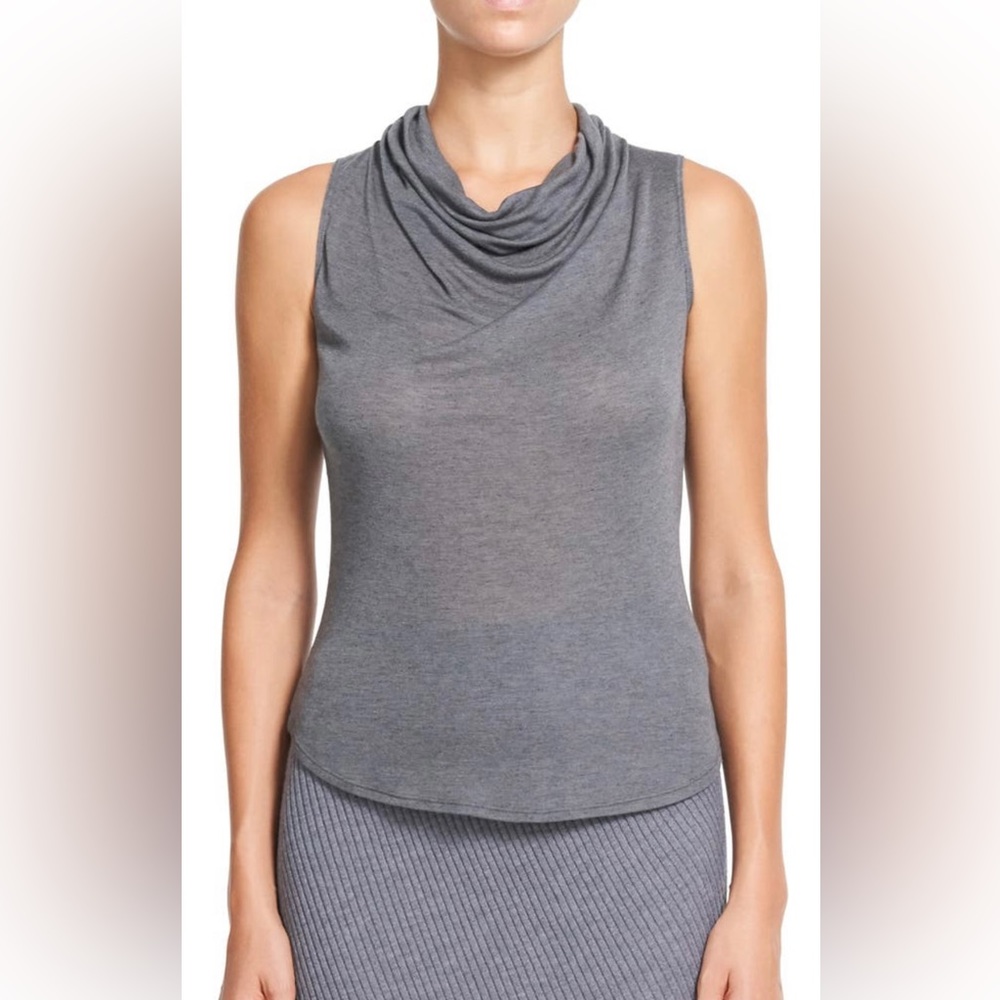 Women’s Theory Cowl Neck Shell Top Charcoal Size Med